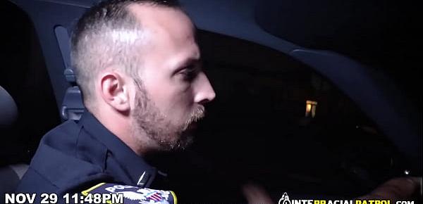  Gay officer enjoys taking car thiefs big black cock deep in his asshole